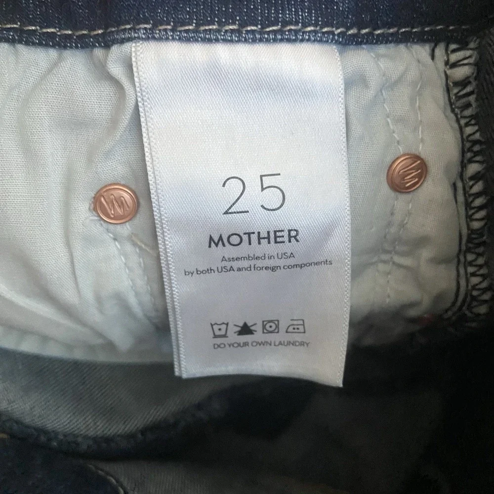 MOTHER High Waisted Looker Teaming Up Skinny Jeans Size 25 WORN ONCE DARK WASH - Picture 6 of 9